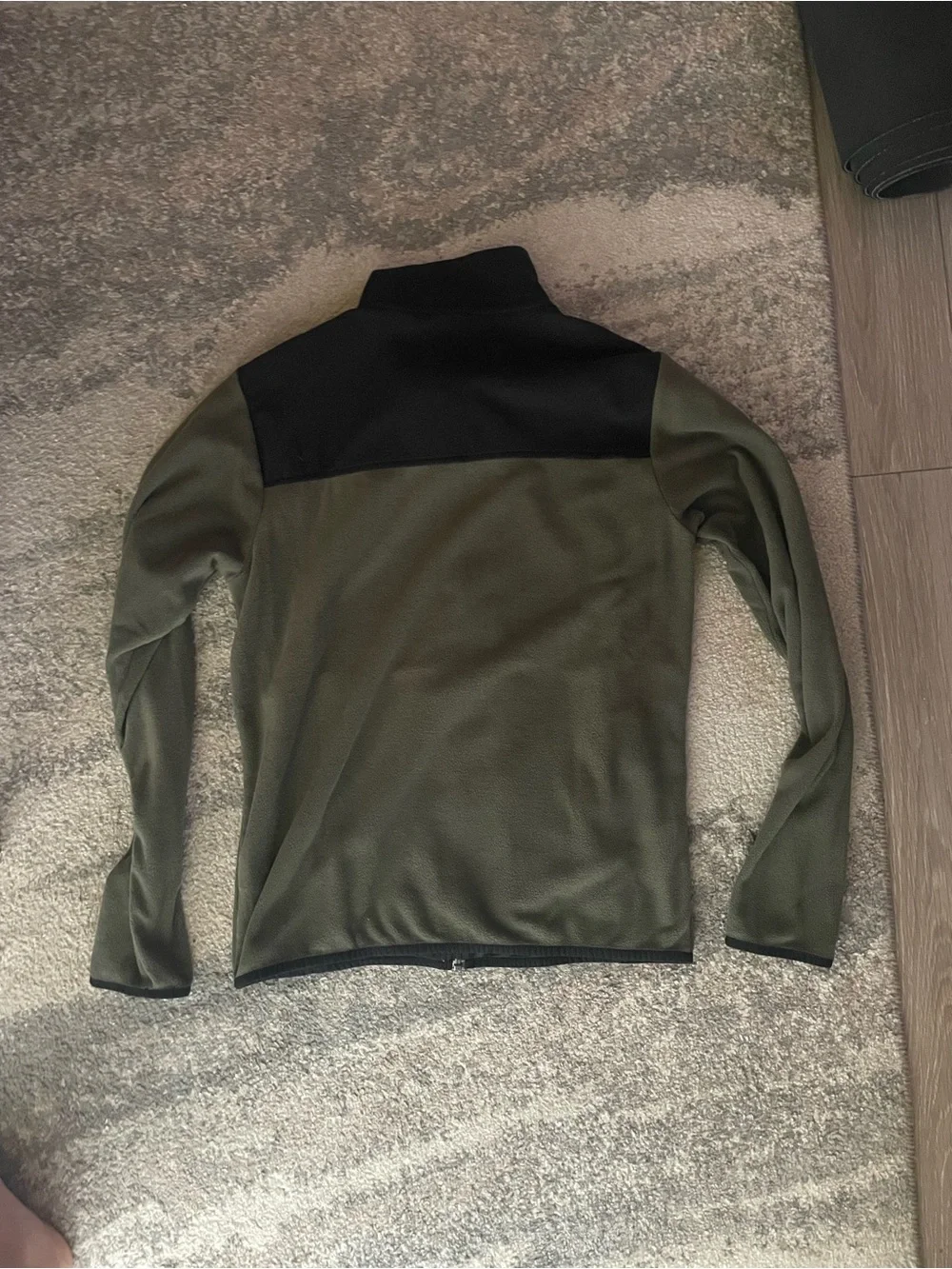 The North Face Black and Olive Two-Tone Full-Zip Fleece Jacket